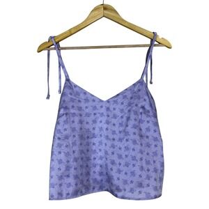 Bridgerton Shondaland Bee Print Cami Top Purple Regencycore Tie Strap Size XS